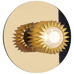 Wall or Ceiling Lamp in Steel, Glass and Mesh Part, French Contemporary Light