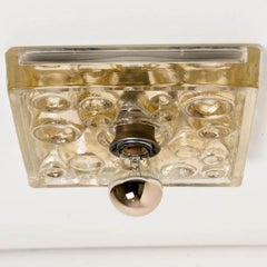 Wall or Ceiling Light, Sculptural Glass, 1970s