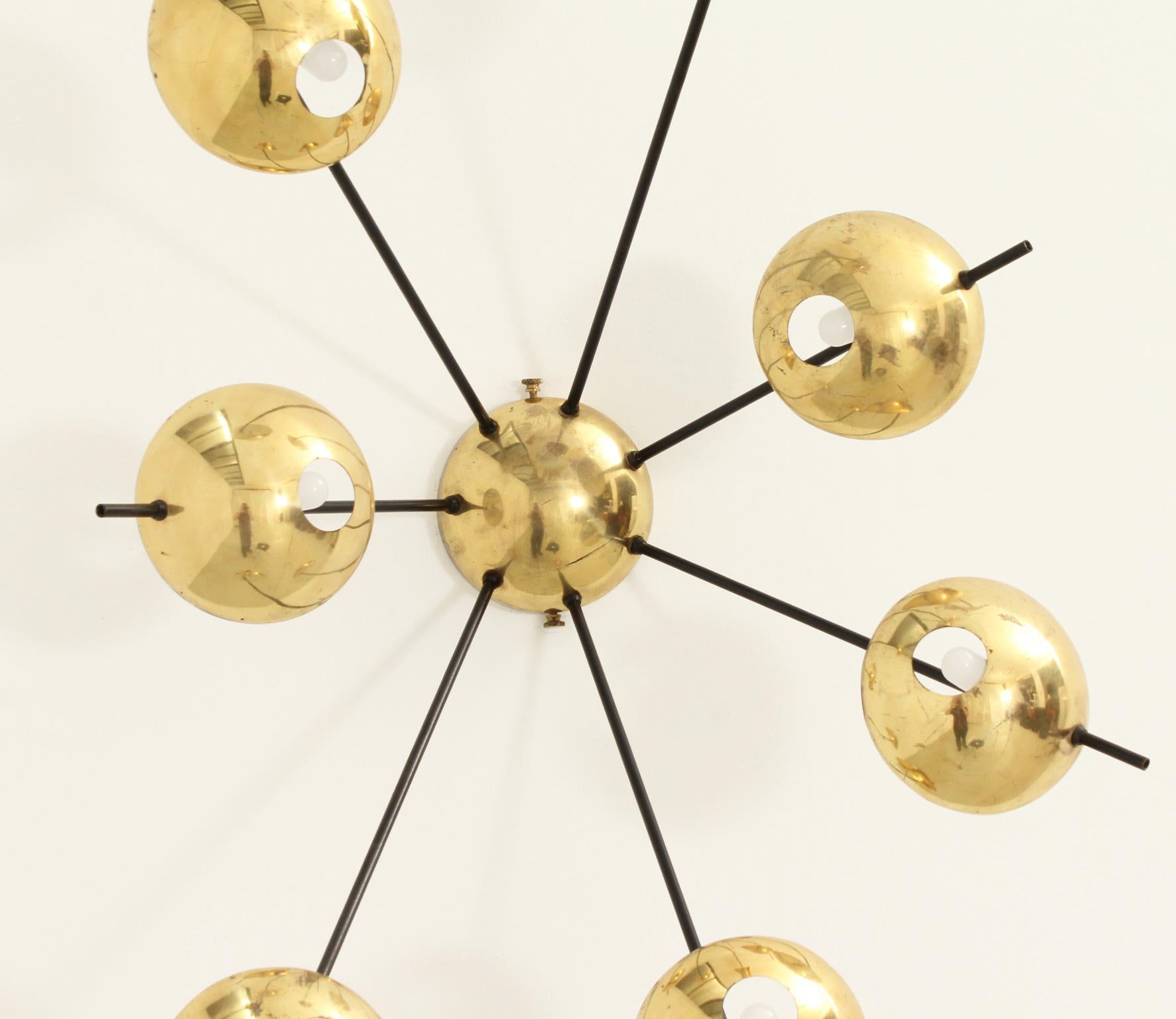 Mid-Century moderno Applique da parete o soffitto Modello 2055/7 di Stilnovo, Italia, anni '50 in vendita