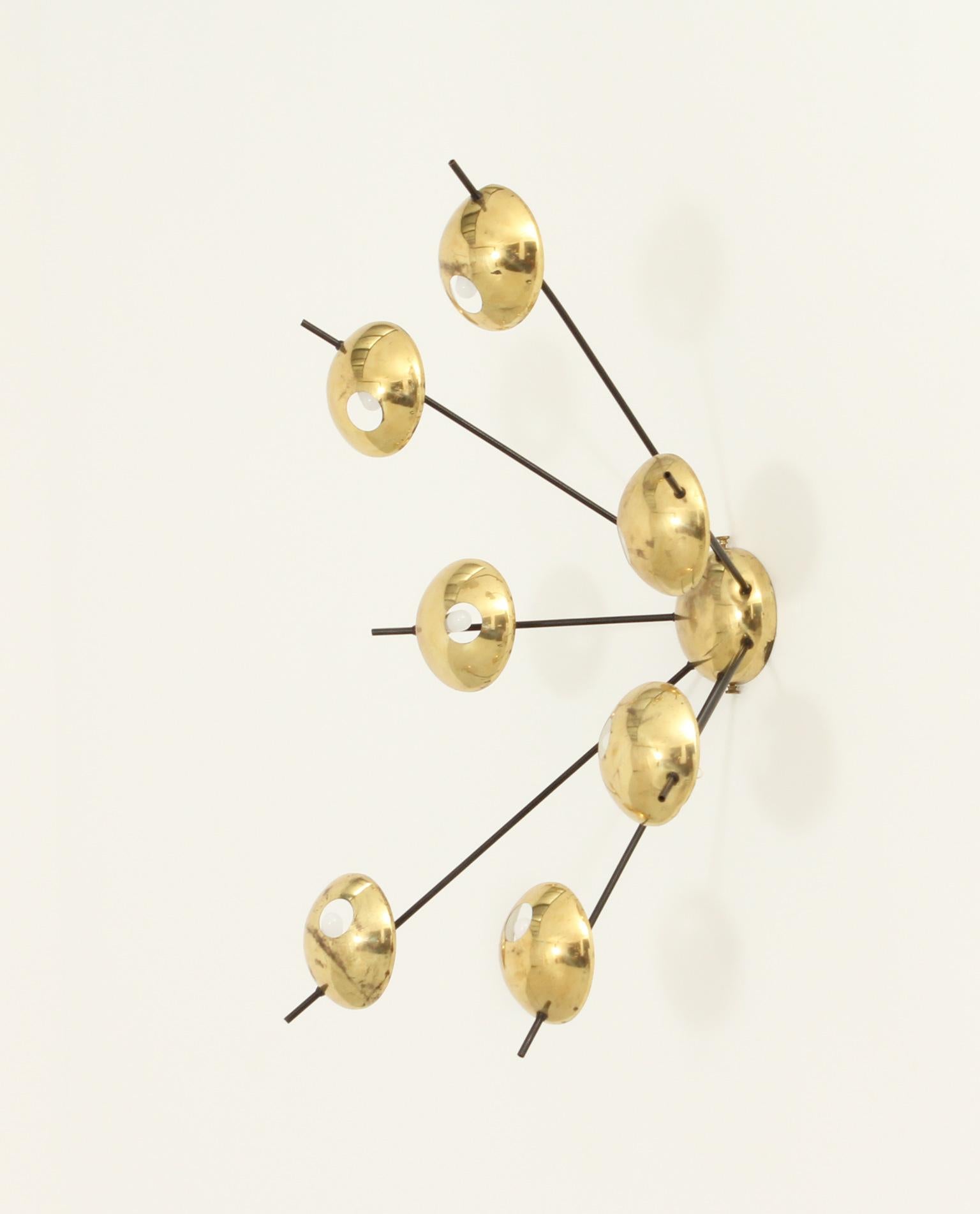 Metal Wall or Ceiling Sconce Model 2055/7 by Stilnovo, Italy, 1950's For Sale