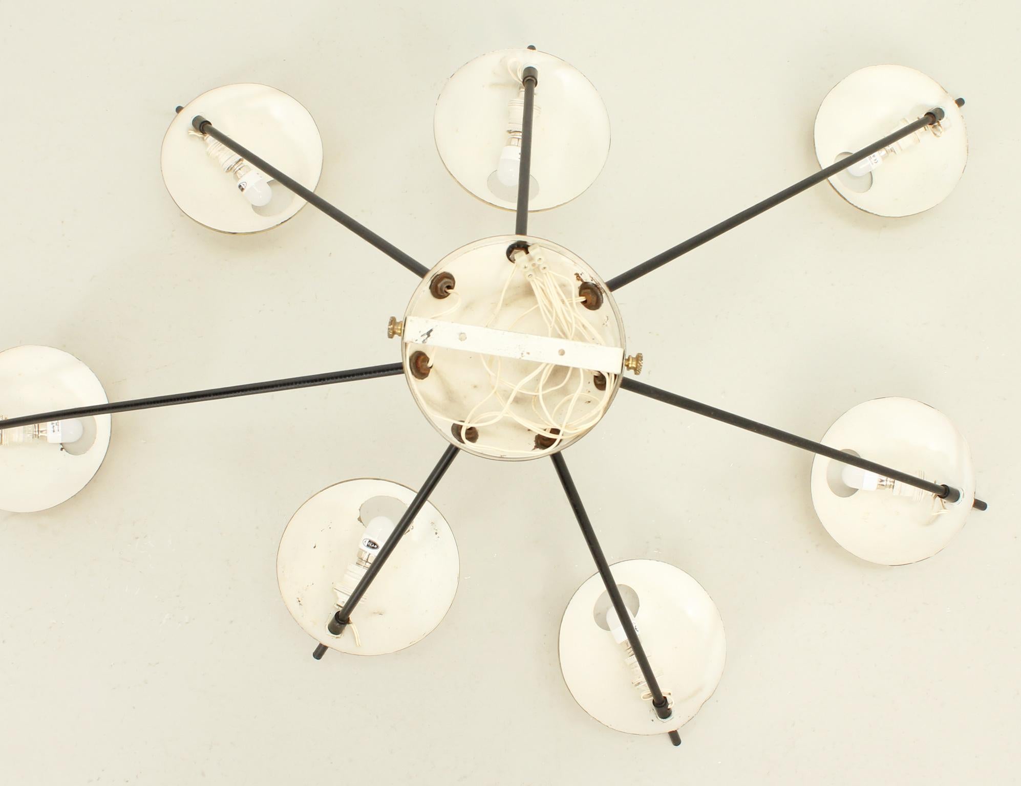 Wall or Ceiling Sconce Model 2055/7 by Stilnovo, Italy, 1950's For Sale 2