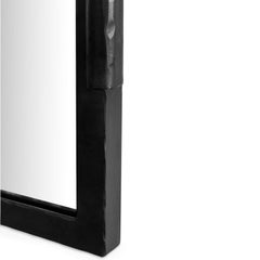 Wall or Floor Mirror Modern Minimalist Cylinder and Geometric Blackened Steel