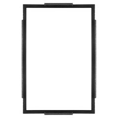 Wand- oder Bodenspiegel, modern, minimalistisch, Zylinder und geometrisch geschwärzter Stahl