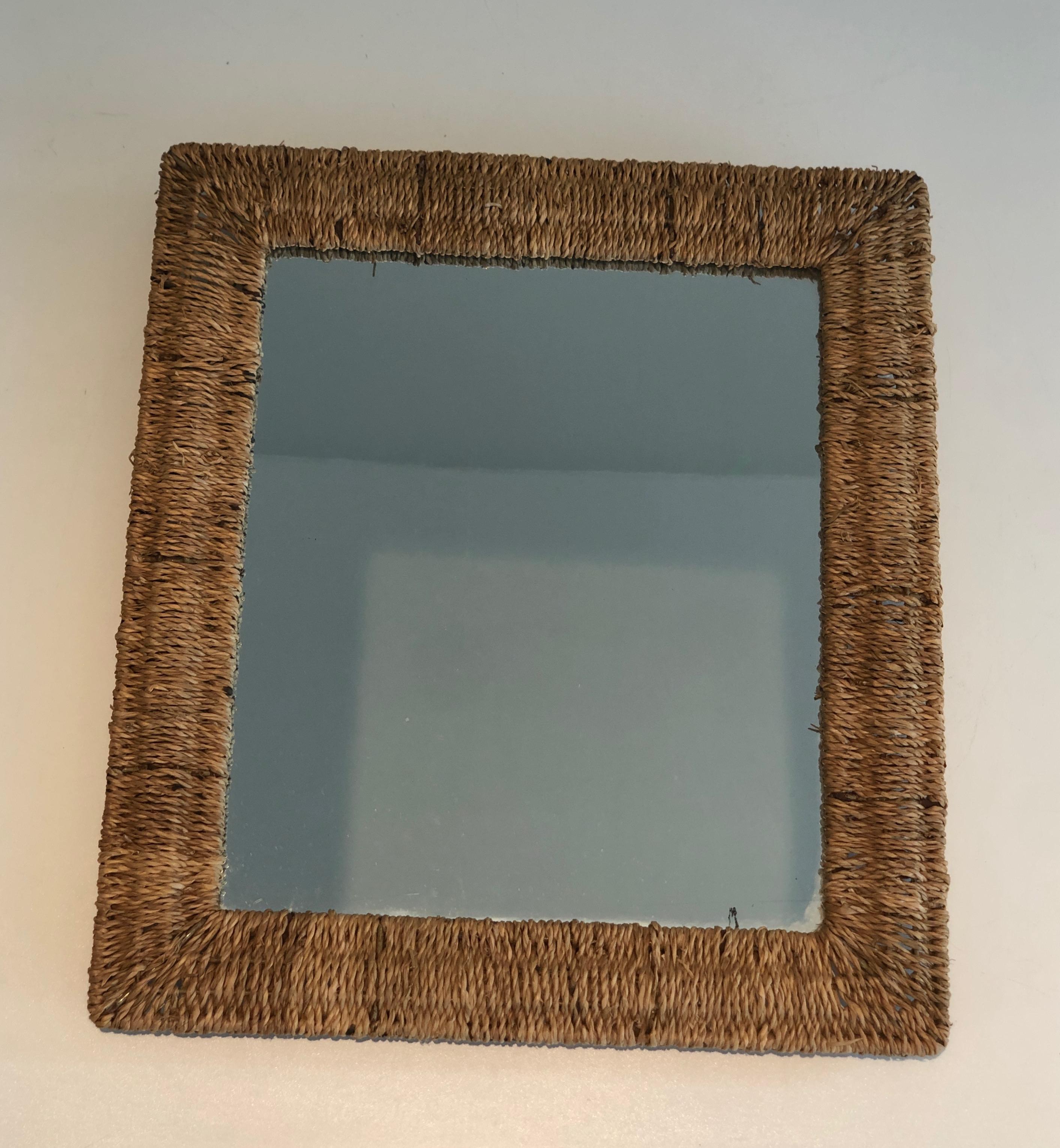 Wall or Standing Rope Mirror, in the Style of Audoux Minet, circa 1970 For Sale 13