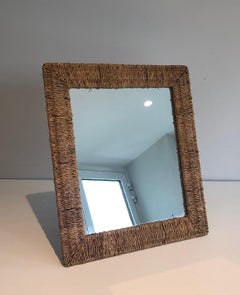 Wall or Standing Rope Mirror, in the Style of Audoux Minet, circa 1970