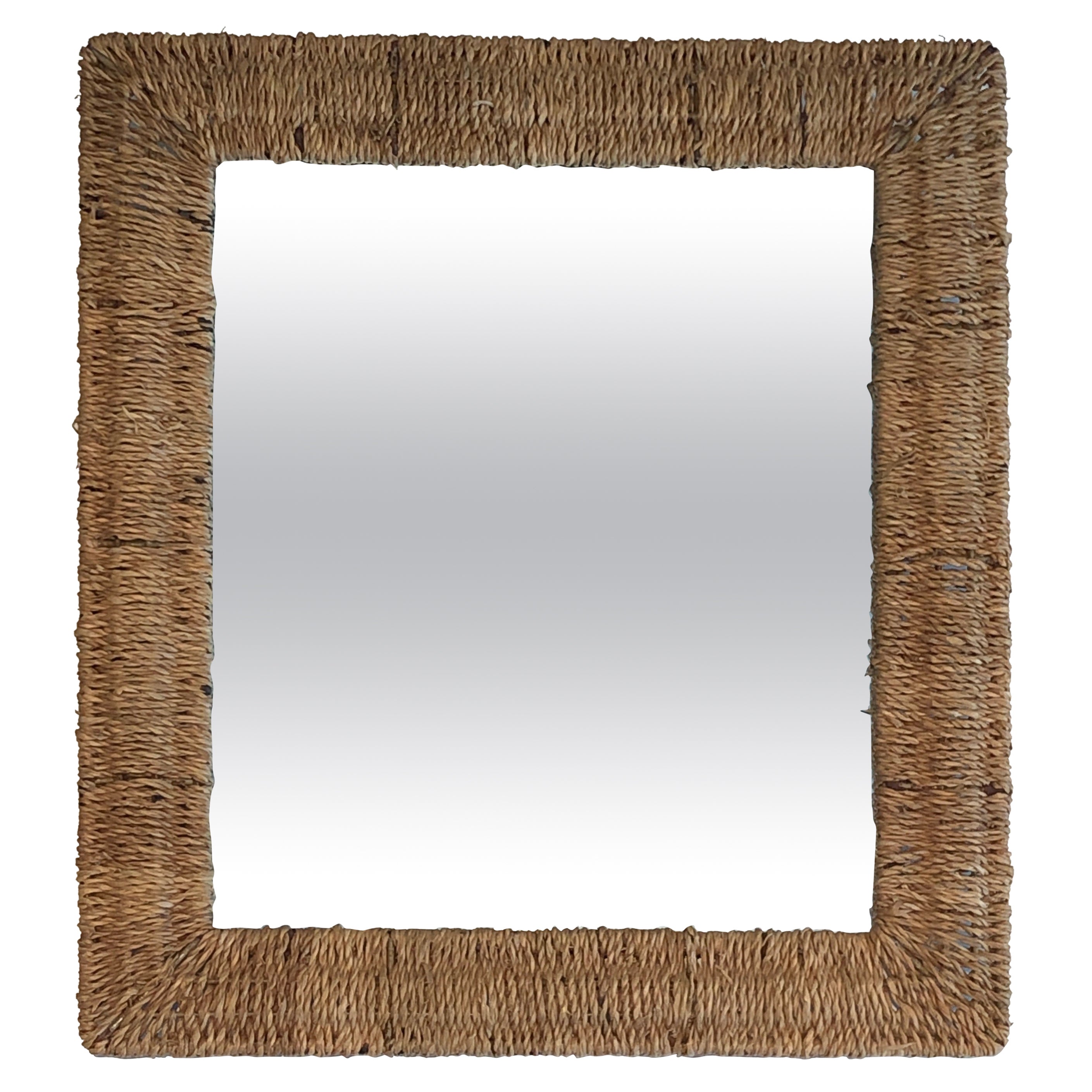 Wall or Standing Rope Mirror, in the Style of Audoux Minet, circa 1970