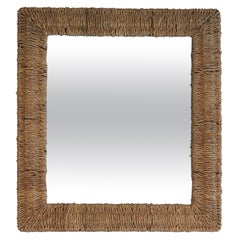 Wall or Standing Rope Mirror, in the Style of Audoux Minet, circa 1970