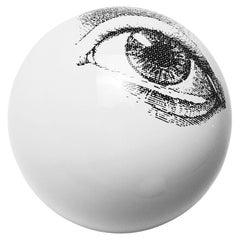 Adorno de Pared Contemporáneo de Gres Blanco Brillante, Diseño Minimalista, EYE_10