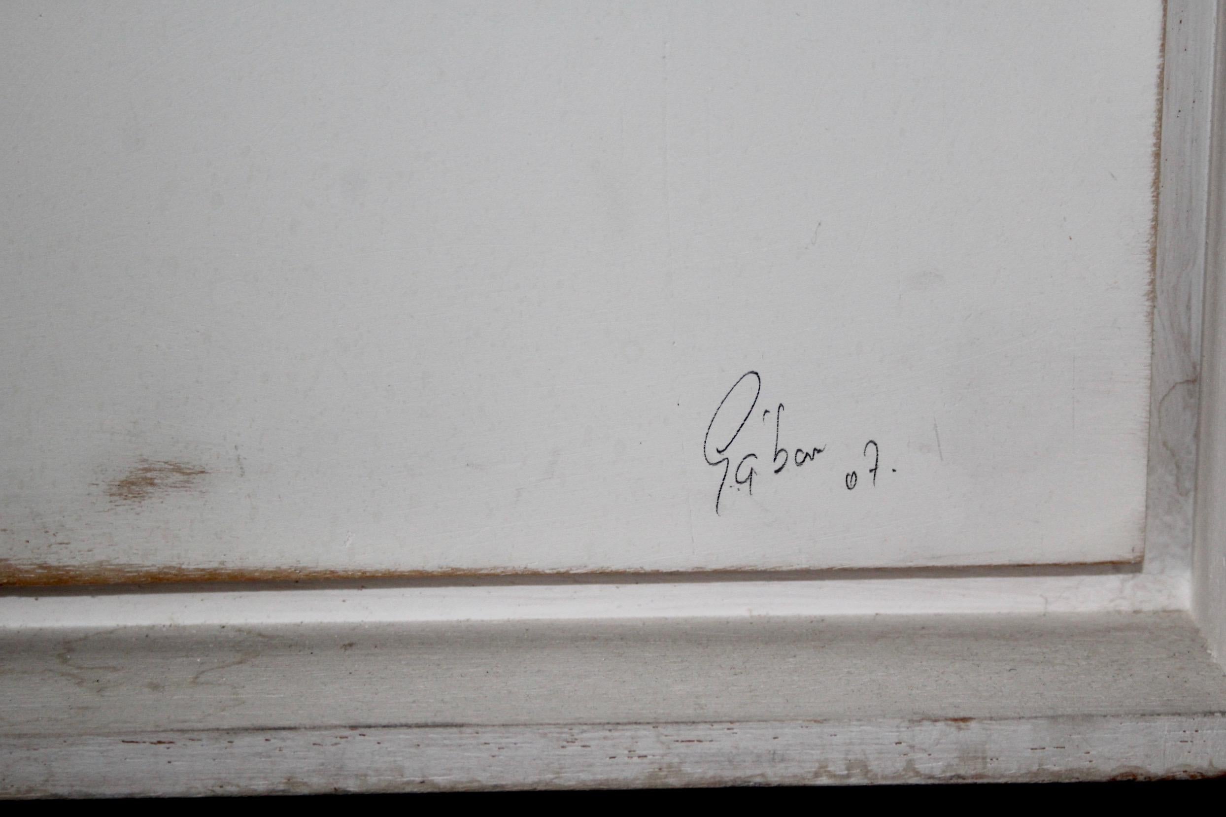 Pared de madera pintada  escultura decorativa Siglo XXI y contempor�áneo