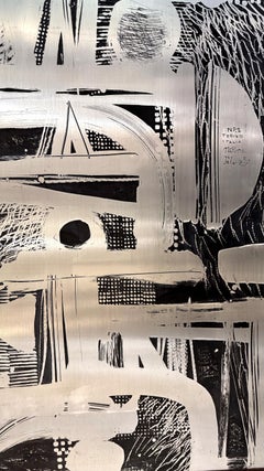 Panel mural de zinc, por Gruppo NP2 y Nerone Ceccarelli, Turín Italia, hacia 1973