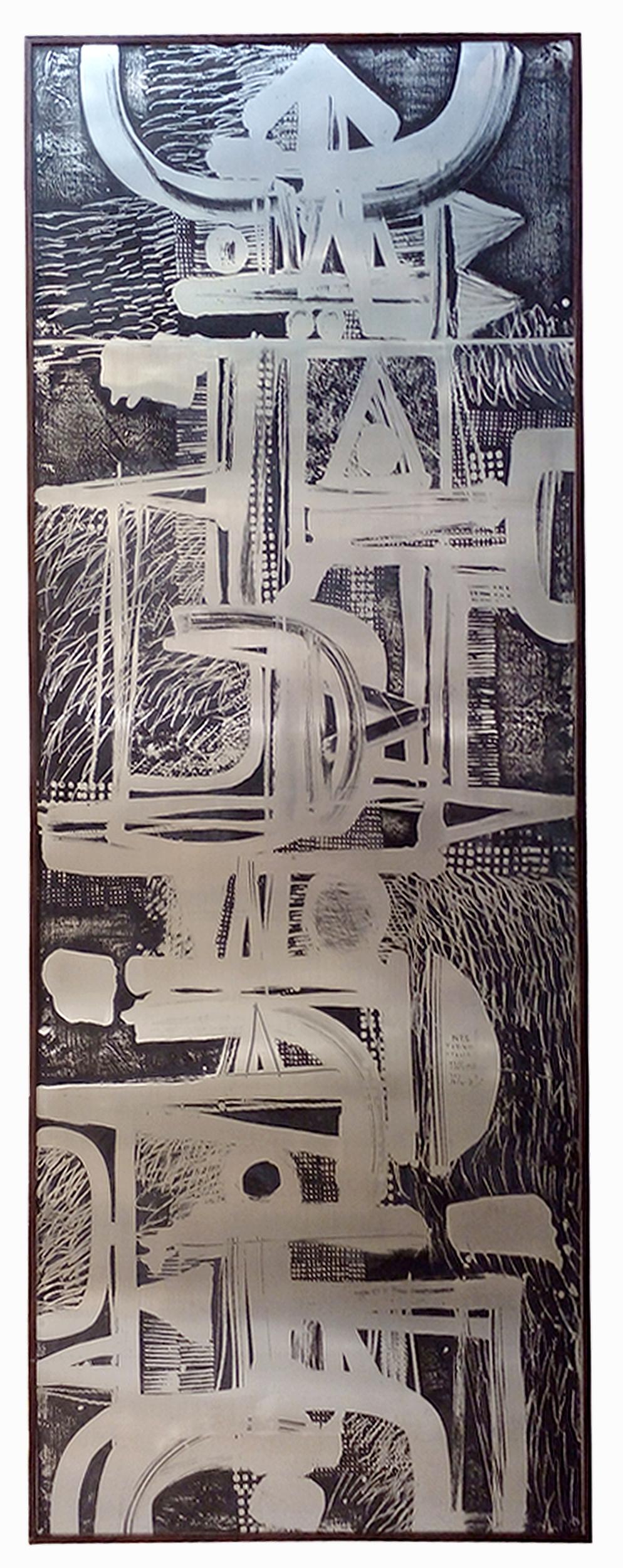 Wandtafel aus Zink, von Gruppo NP2 und Nerone Ceccarelli, Turin Italien um 1973 im Angebot 2