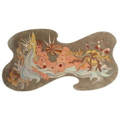 Wall Panel, Patchwork of Velvets by Jeanne Larroque, France, Late 20th Century