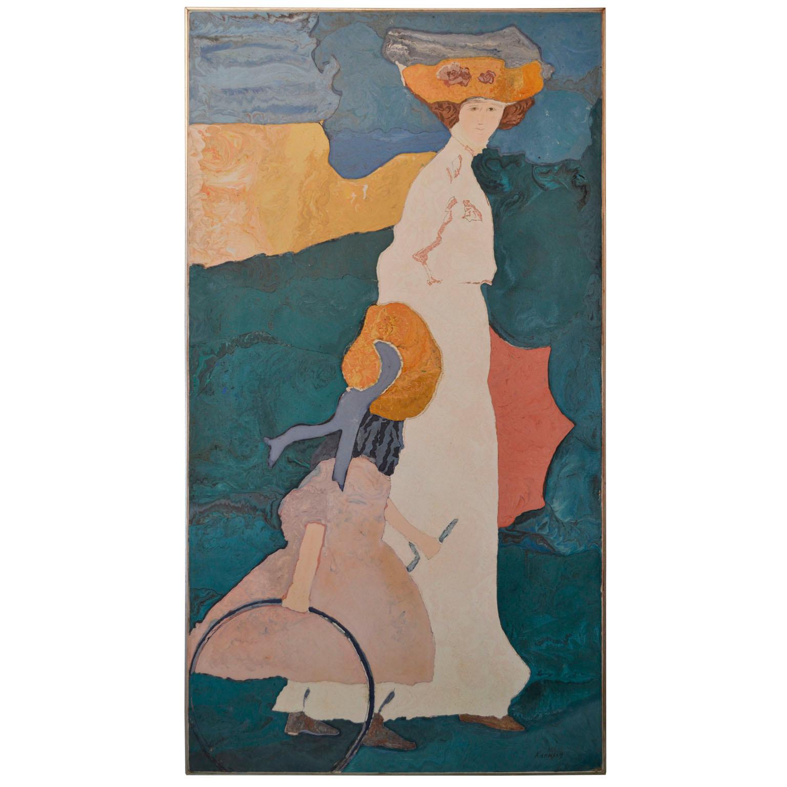Pannello da parete Ritratto fatto a mano in Italia  omaggio a Kandinsky disponibile In condizioni Nuovo in vendita a Rimini, IT