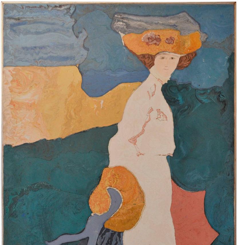Fatto a mano Pannello da parete Ritratto fatto a mano in Italia  omaggio a Kandinsky disponibile in vendita