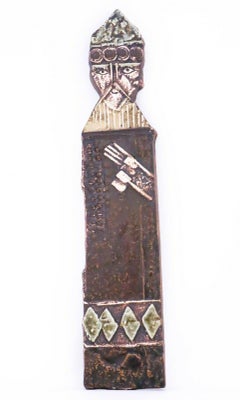 Wall Plaque, Lisa Larson, Gustavsberg, Brown Bishop