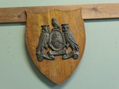 Wall Plaque Mounted with Bronze Coat of Arms of the city of Leeds