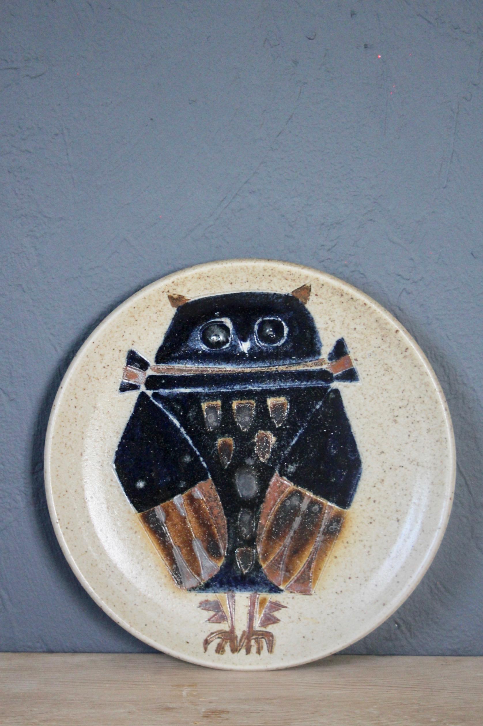 Wall plate ceramic by Les Argonautes Vallauris.