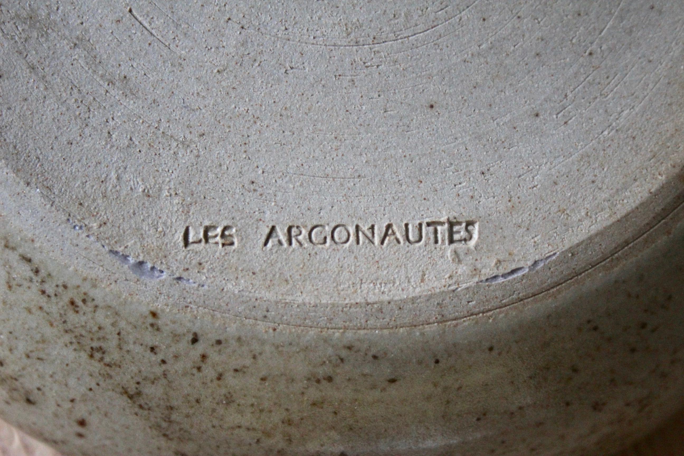 Wall Plate Ceramic by Les Argonautes Vallauris In Good Condition For Sale In grand Lancy, CH