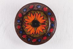 Wall Plate from Ruscha West Germany Red Orange