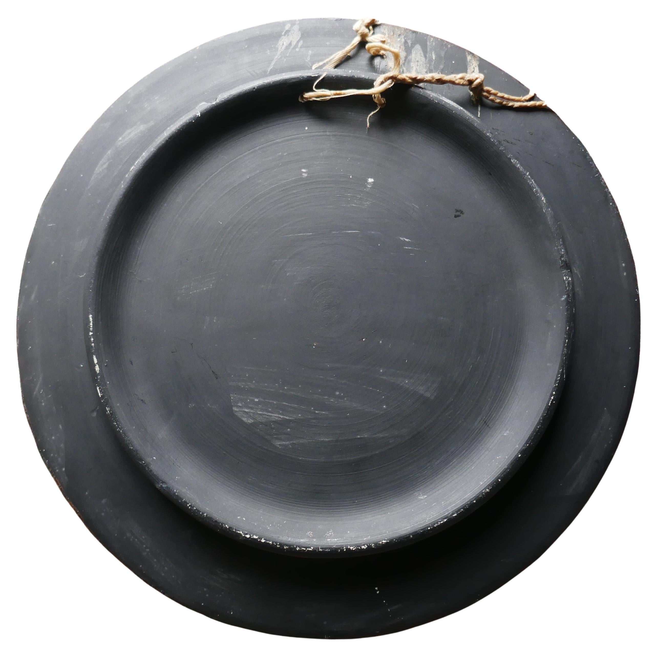 Modern Wall plate in lava and enamel ceramic Marcello Fantoni style For Sale