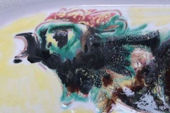 Wall Plate Italian Ceramic with a Rooster on it, 1960s