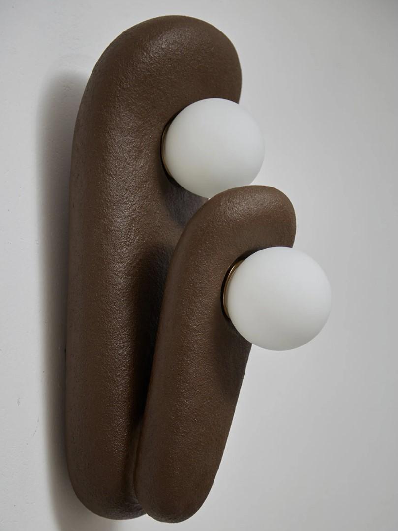 Wandtöpferwaren, organische, moderne Keramiklampe, Wandleuchte, handgefertigte Deckenleuchte (Ukrainisch) im Angebot