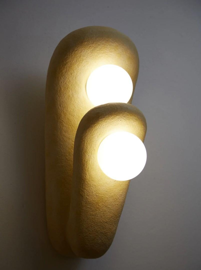 Contemporary Wall pottery organic modern ceramic Lamp sconce lighting handmade ceiling For Sale