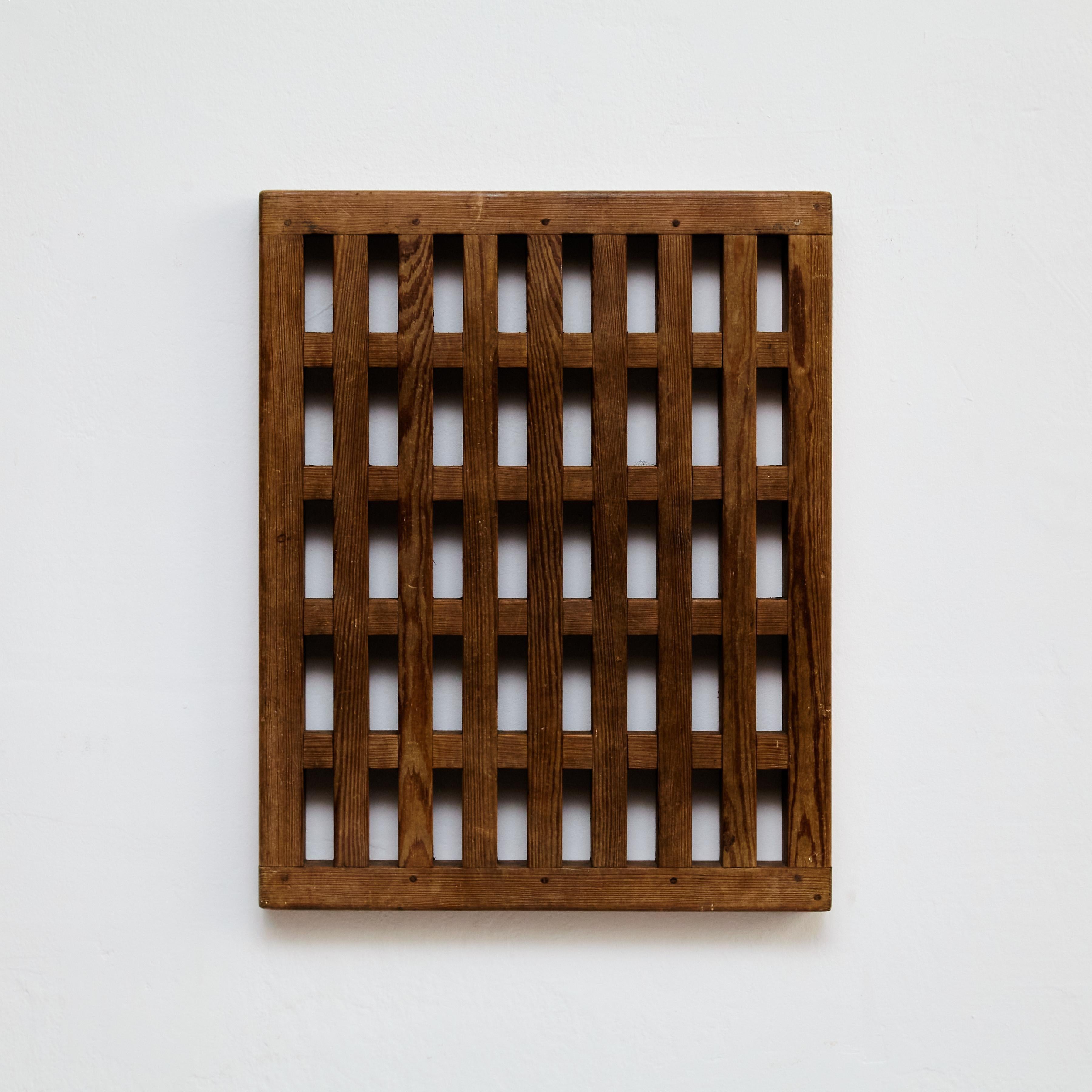 Mid-Century Modern Wall Rationalist Wooden Decoration, circa 1960 For Sale