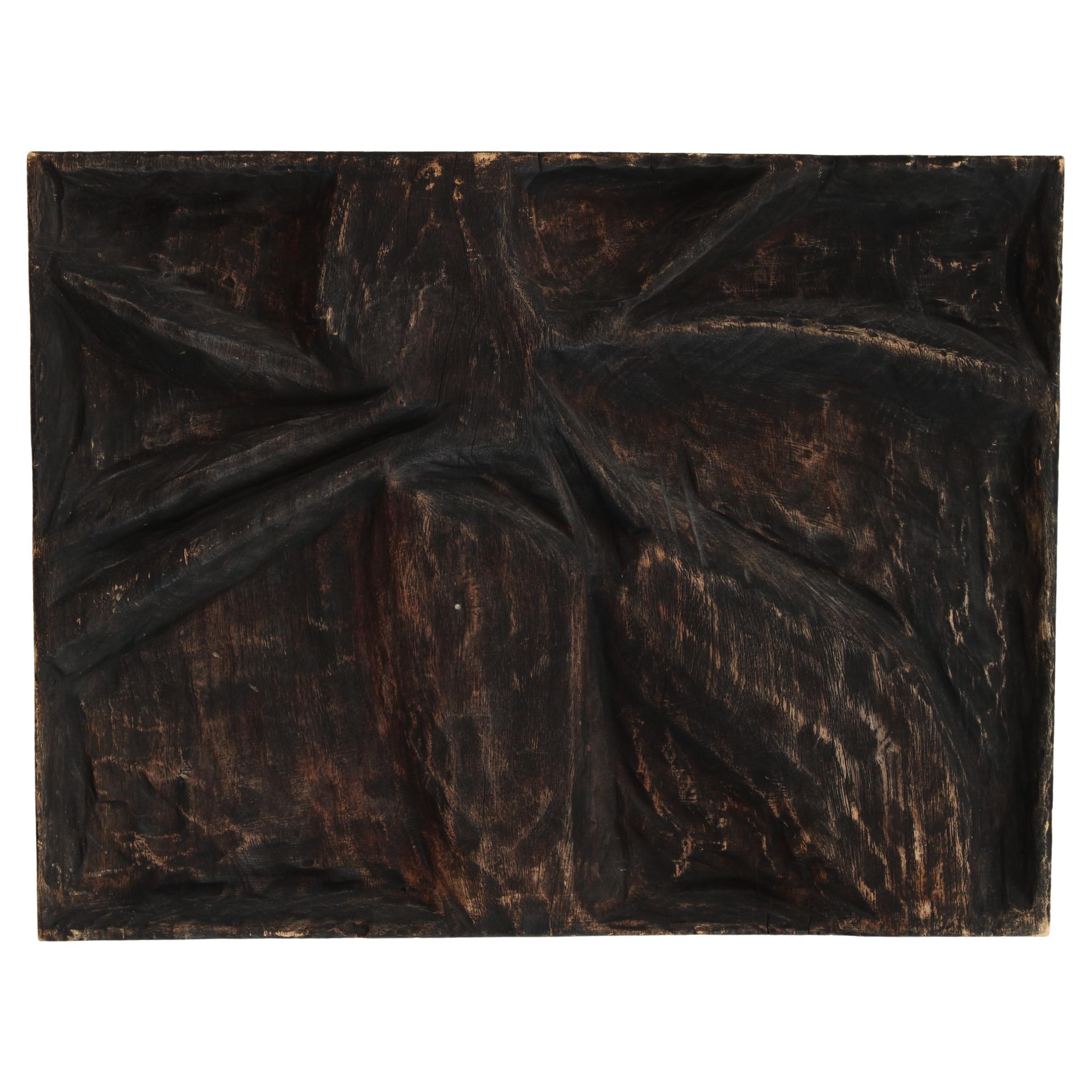 Wall Relief Handmade by Svend Ritter in Dark Stained Wood, 1976, Denmark