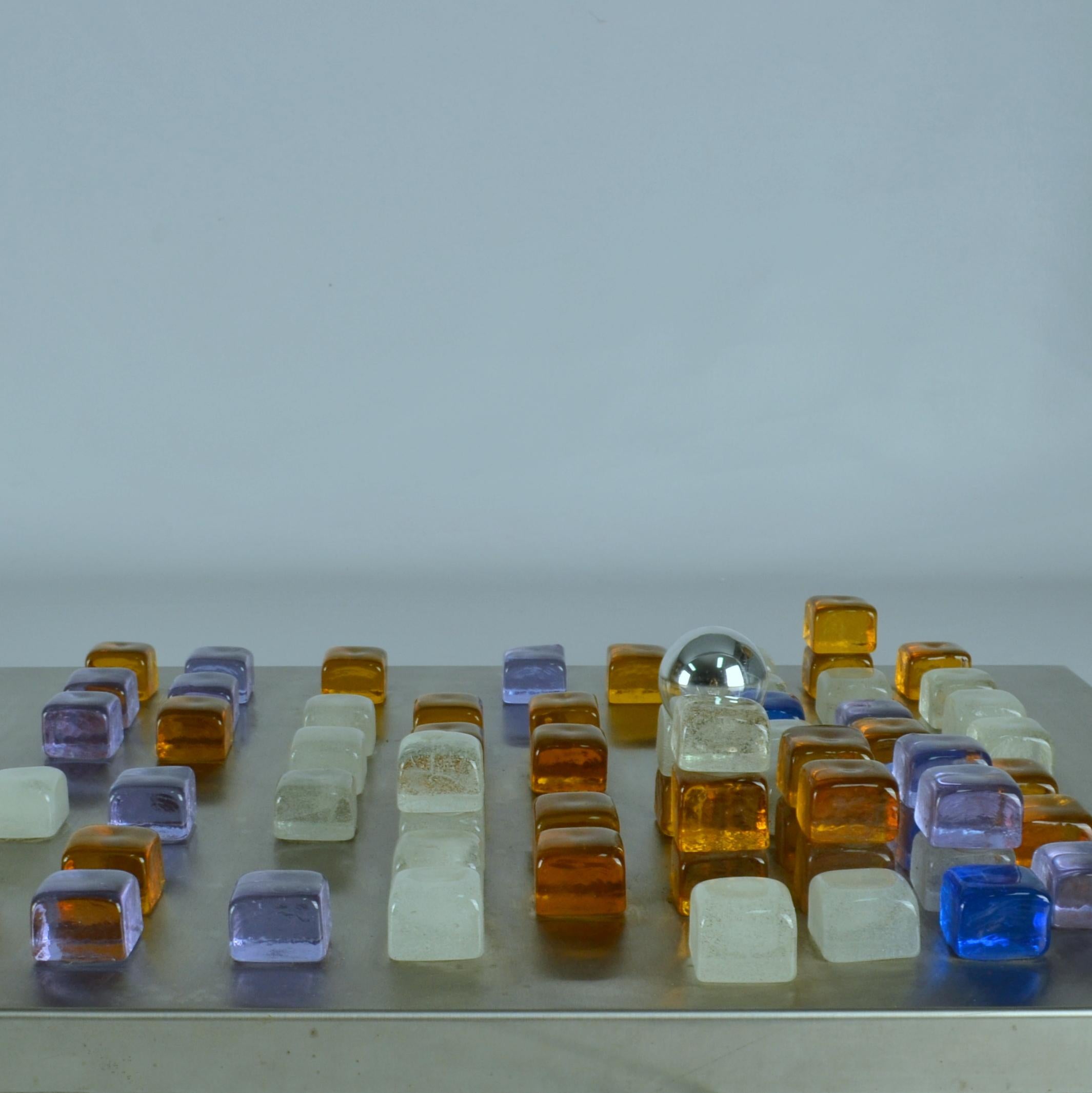 Poliarte Wall Art, applique murale de cubes de verre sur acier inoxydable par Albano Poli en vente 9