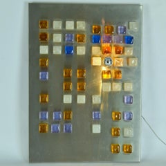 Poliarte Wall Art, Wall Light of Glass Cubes on Stainless Steel by Albano Poli