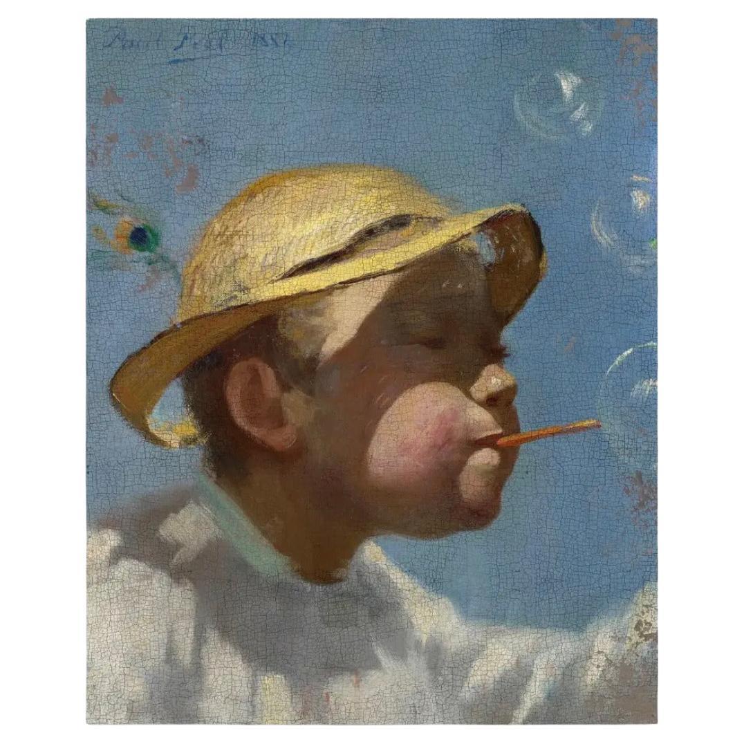 Wall Reproduction of the Painting "Le Petit Garçon aux Bulles" by Paul Peel