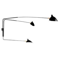 Wall Sconce 3 Rotating Arms by Serge Mouille in Black