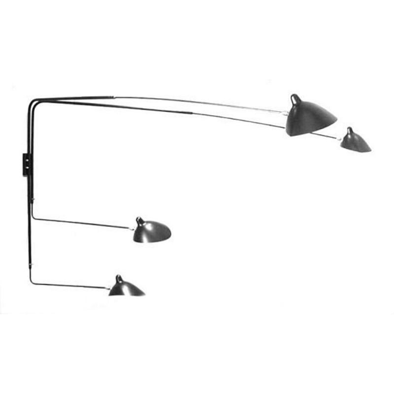 Mid-Century Modern Serge Mouille - Rotating Wall Sconce with 4 Arms For Sale