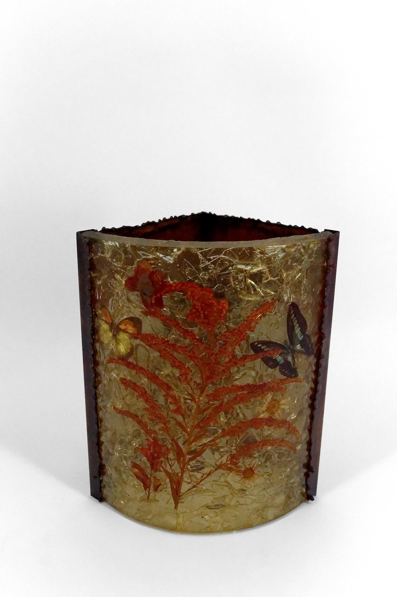 Aplique de los Potiers d'Accolay en cobre y resina fractal, Francia, 1970 Francés en venta
