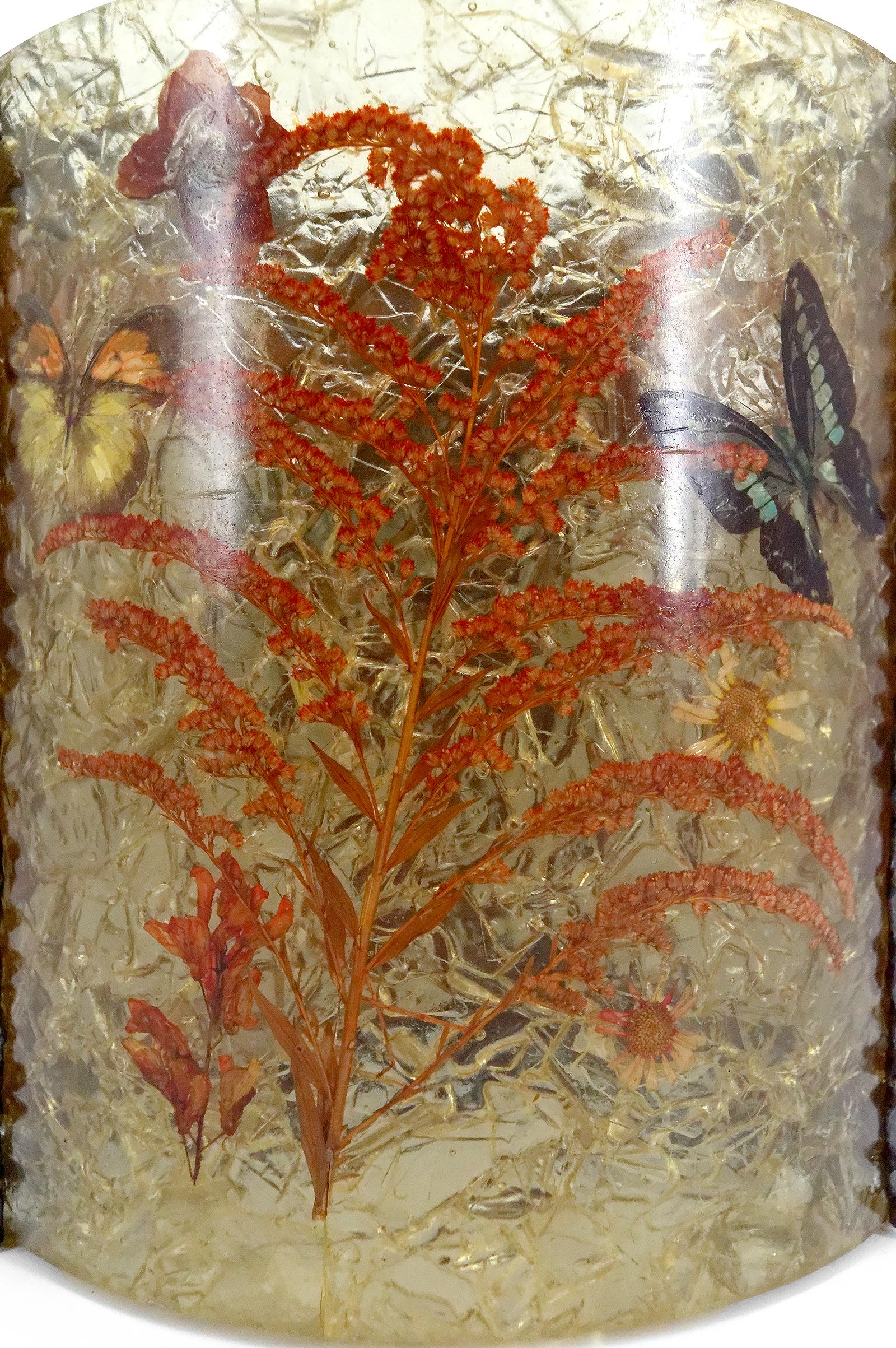 Aplique de los Potiers d'Accolay en cobre y resina fractal, Francia, 1970 Découpage en venta