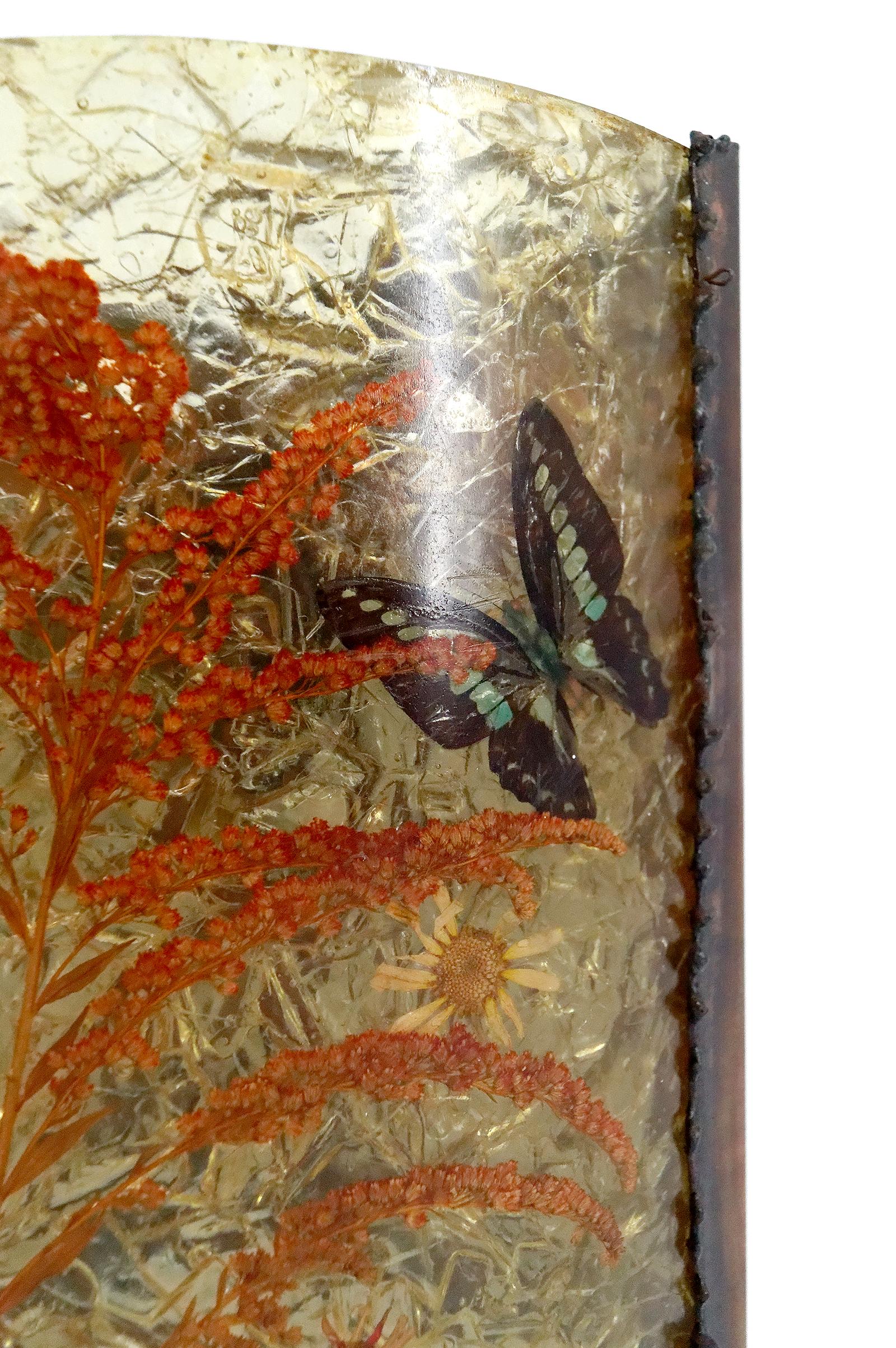Aplique de los Potiers d'Accolay en cobre y resina fractal, Francia, 1970 en Bueno estado para la venta en VÉZELAY, FR