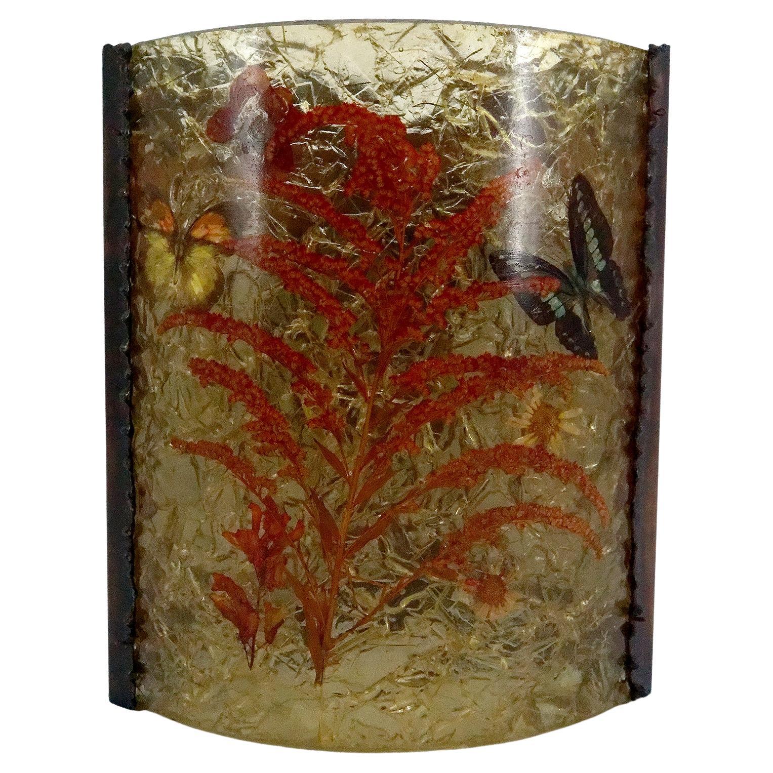 Wall Sconce by the Potiers d'Accolay in Copper and Fractal Resin, France, 1970