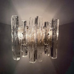 Wandleuchte aus Eisglas und Metall von J.T. Kalmar für Kalmar, 60er Jahre