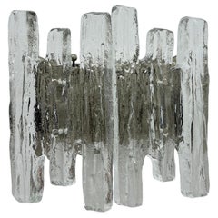 Wandleuchte aus Eisglas und Metall von J.T. Kalmar für Kalmar, 60er Jahre