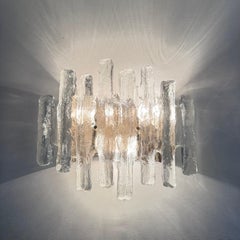 Wandleuchter aus Murano-Eisglas und Metall von J.T. Kalmar für Kalmar, 1960er Jahre