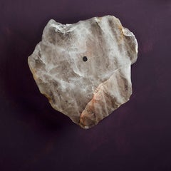 Wall Sconce in Quartz with Brass Base - Petra I Mono by Christopher Boots