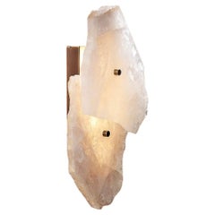 Vintage Wall Sconce in Quartz with Brass Base - Petra I Twin by Christopher Boots
