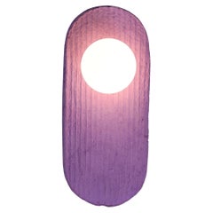 Wall sconce lamp purple Pillo, paper & glass made in Italy by A.Epifani in stock