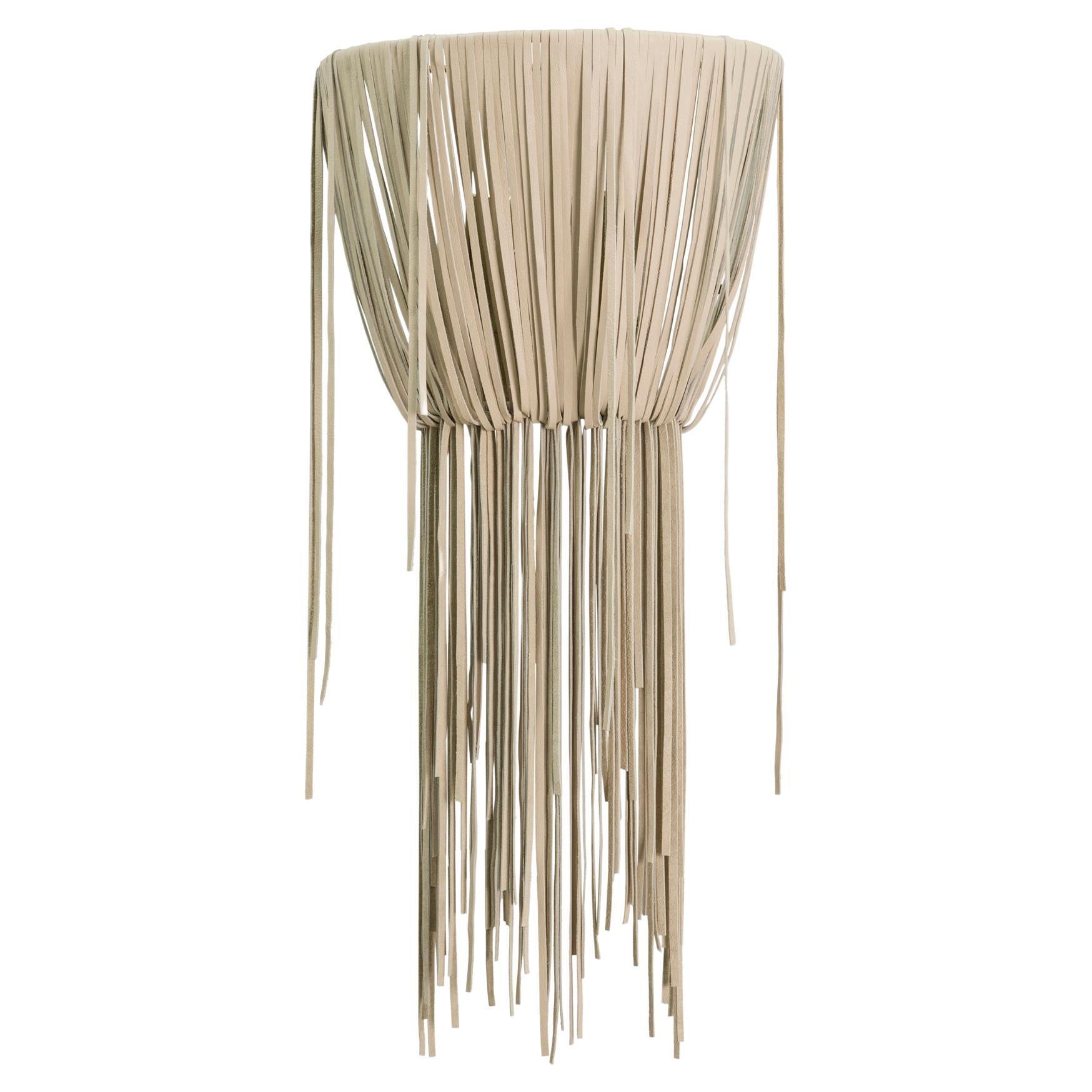 Wall Sconce-Leather-Urchin in Cream Stone For Sale