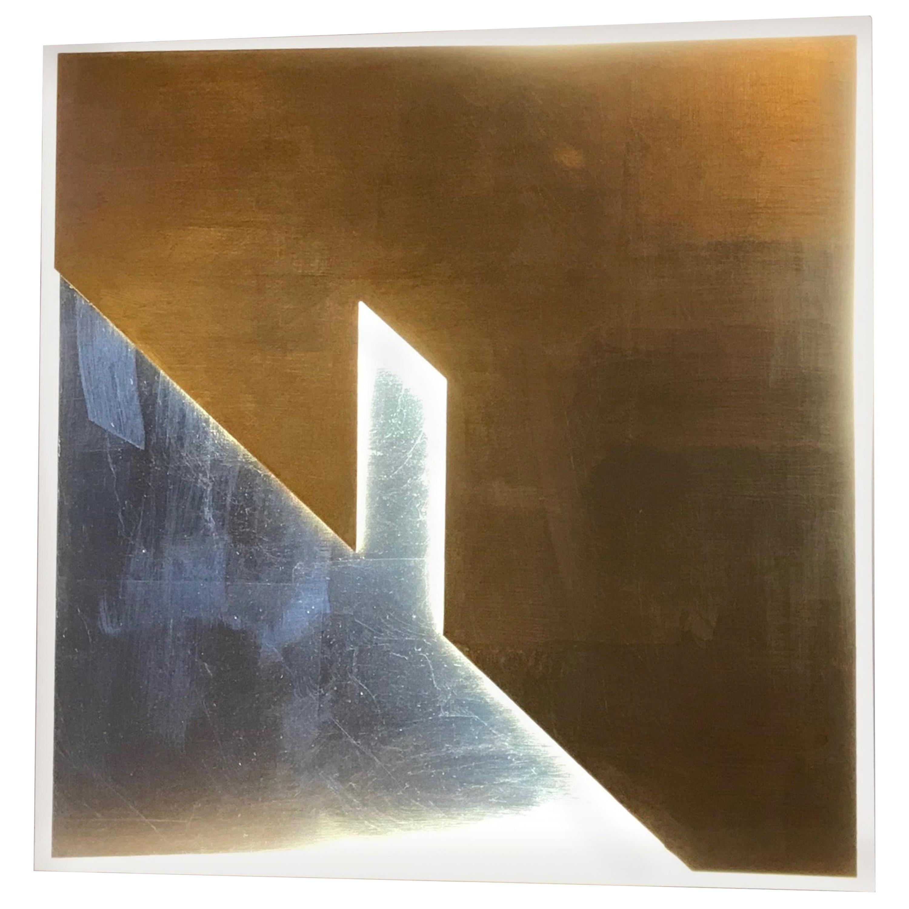 Wall Sconce Light Gate by Massimo Uberti Limited Edition 1/1 Gold Silver Leaf For Sale