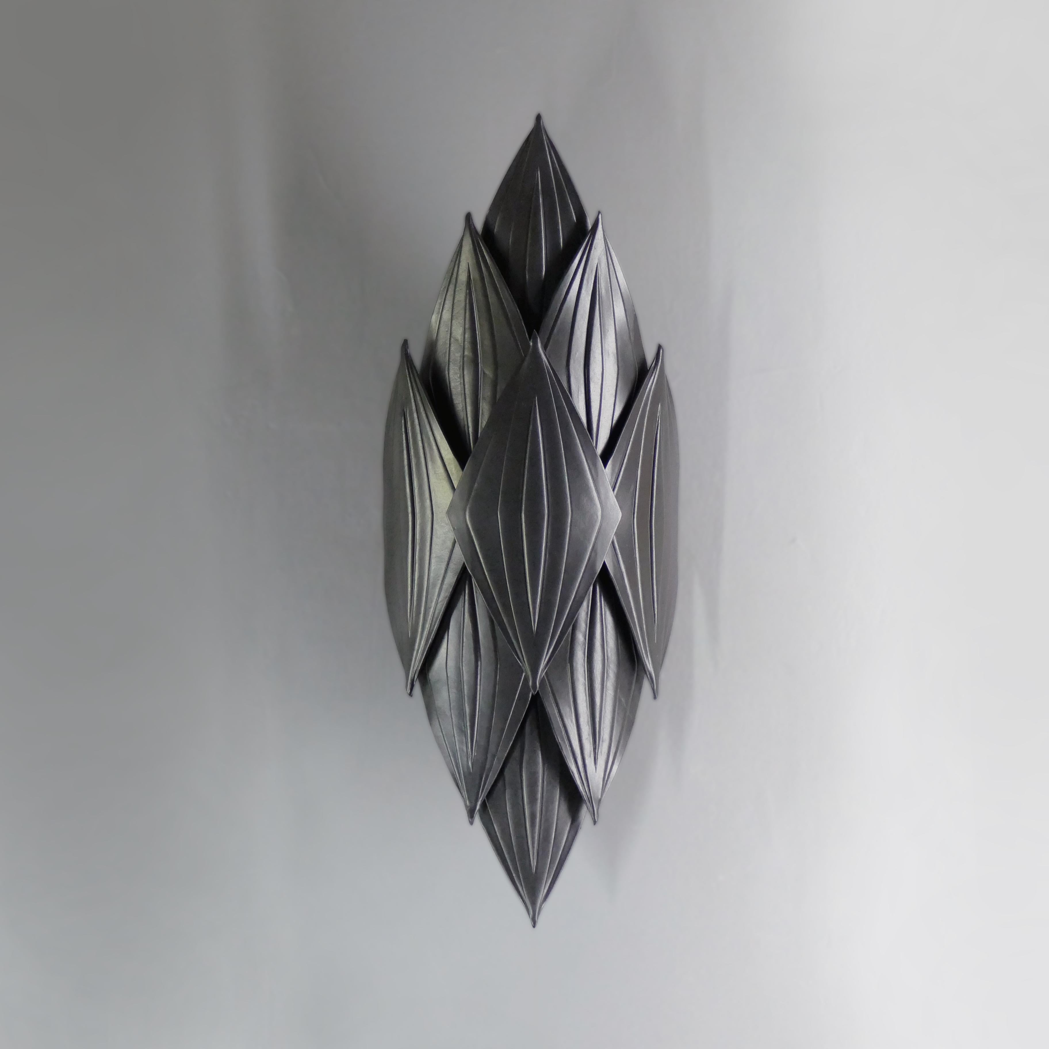 Embossed Wall Sconce - MAMBA - Black For Sale