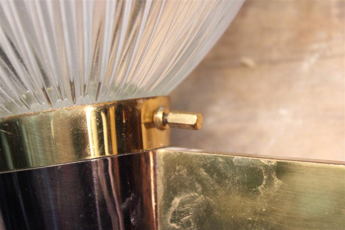 Wall Sconce Mid Century Italian Design Brass Glass Gold Old Stilnovo For Sale 5