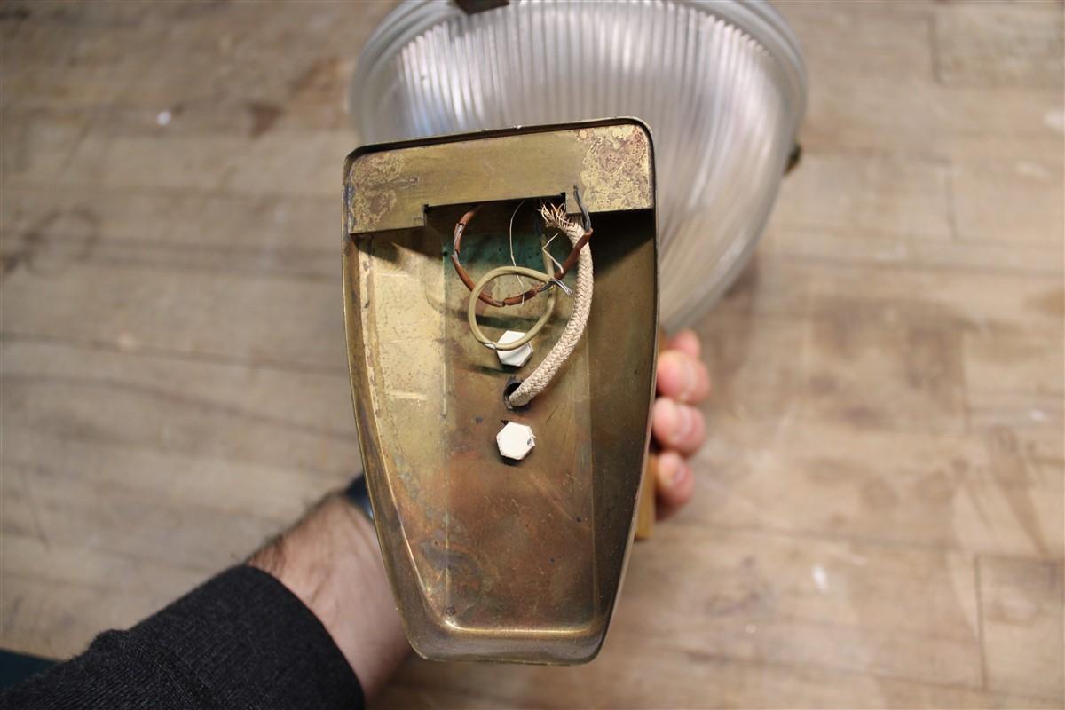 Wall Sconce Mid Century Italian Design Brass Glass Gold Old Stilnovo For Sale 3