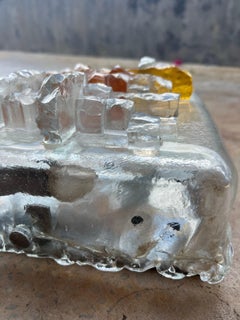 Mid-Century Modern Sculptural Glass Wall Sconce by Poliarte, 1970s